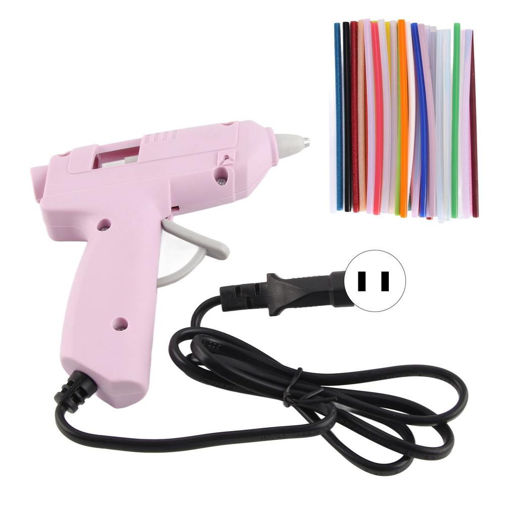 Hot Glue Machine with 50 Glue Sticks Fast Preheating Mini Hot Melt Glue Machine Kit for DIY Craft 20W 110‑240V US Plug