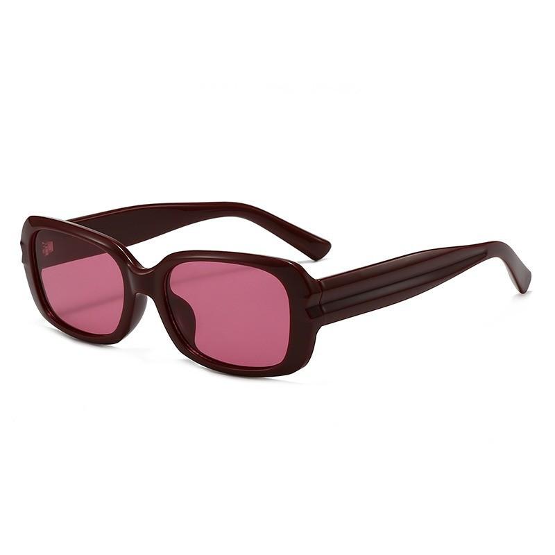 Retro Square Uv400 Sunglasses For Women With Gray Lenses And Green Frame For Outdoor Activities