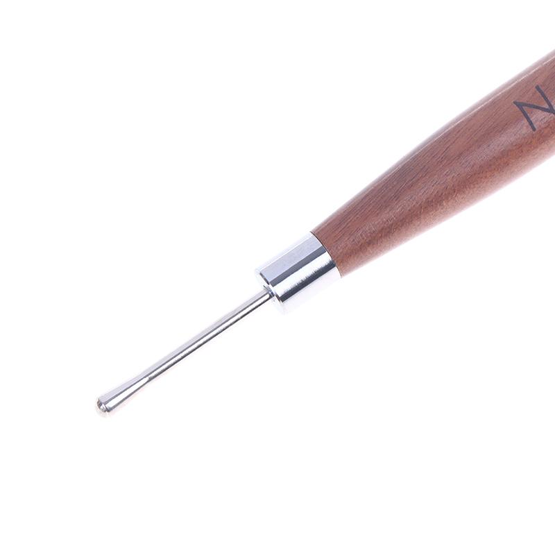 2 Pcs Professional Double-Ended Silicone Head Carving Dotting Pen Sandalwood Handle Swirl Nail Painting Pen Diy Carving Pen Tool