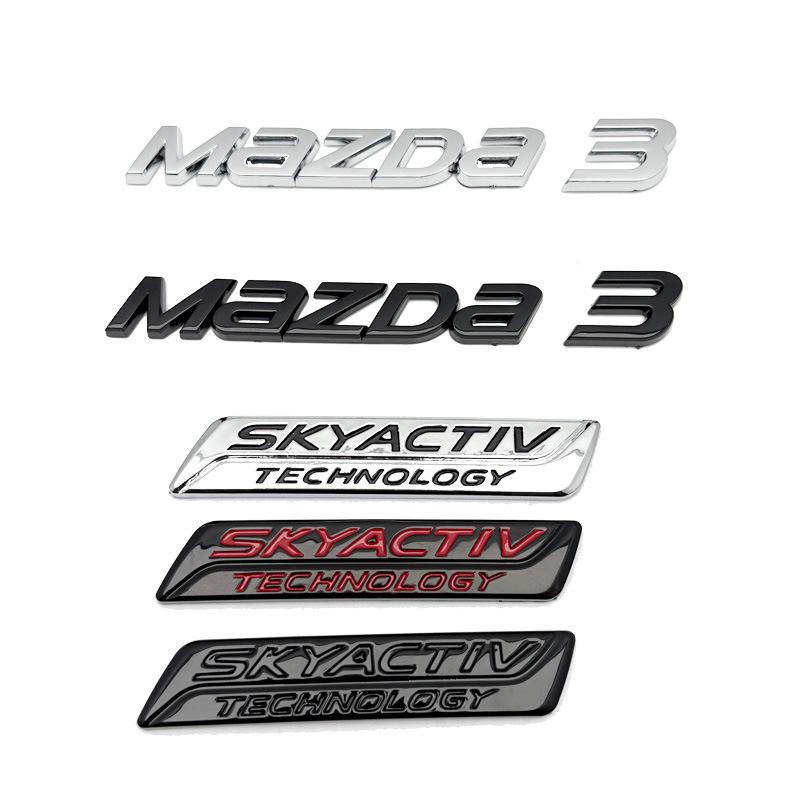 Mazda 3 Czarny Tylny Klapa Bagażnika "Czarny Wojownik" SKYACTIV Naklejka na Bagażnik