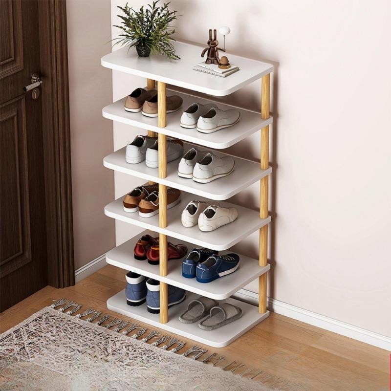 Simple Shoe Rack Solid Wood Panel Furniture Large Capacity Stable Shoe Shelves Space Saving Layered Partition Dormitory Racks