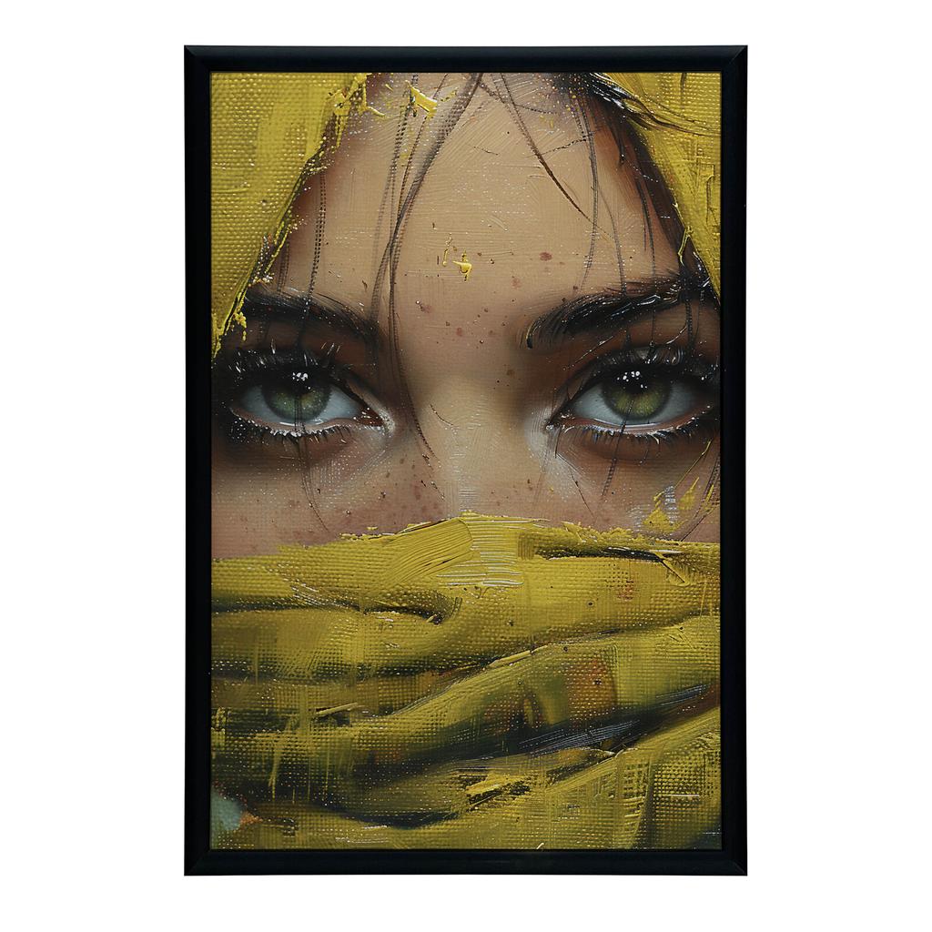 Mysterious Eyes Mysterious Eyes, 30X40 Cm, Gold Aluminum Frame, 230 Gsm Matte Paper