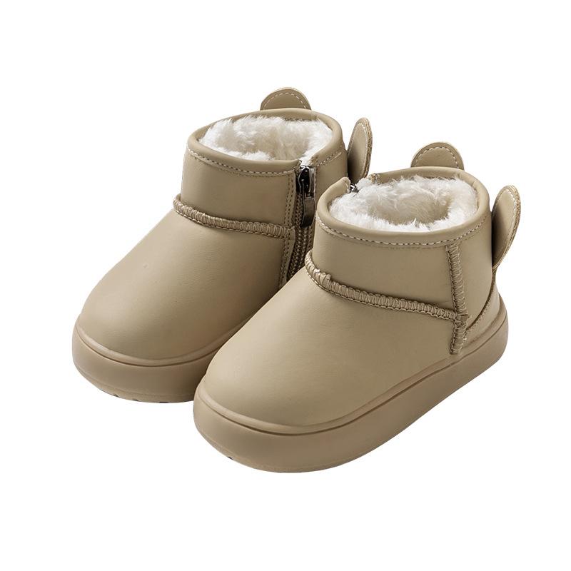 Παιδικές Φλις Ζεστές Βαμβακερές Μπότες Παιδικές Ψηλές Μπότες Χιονιού Παιδικές Μονόχρωμες Φλις Χειμερινές Μπότες