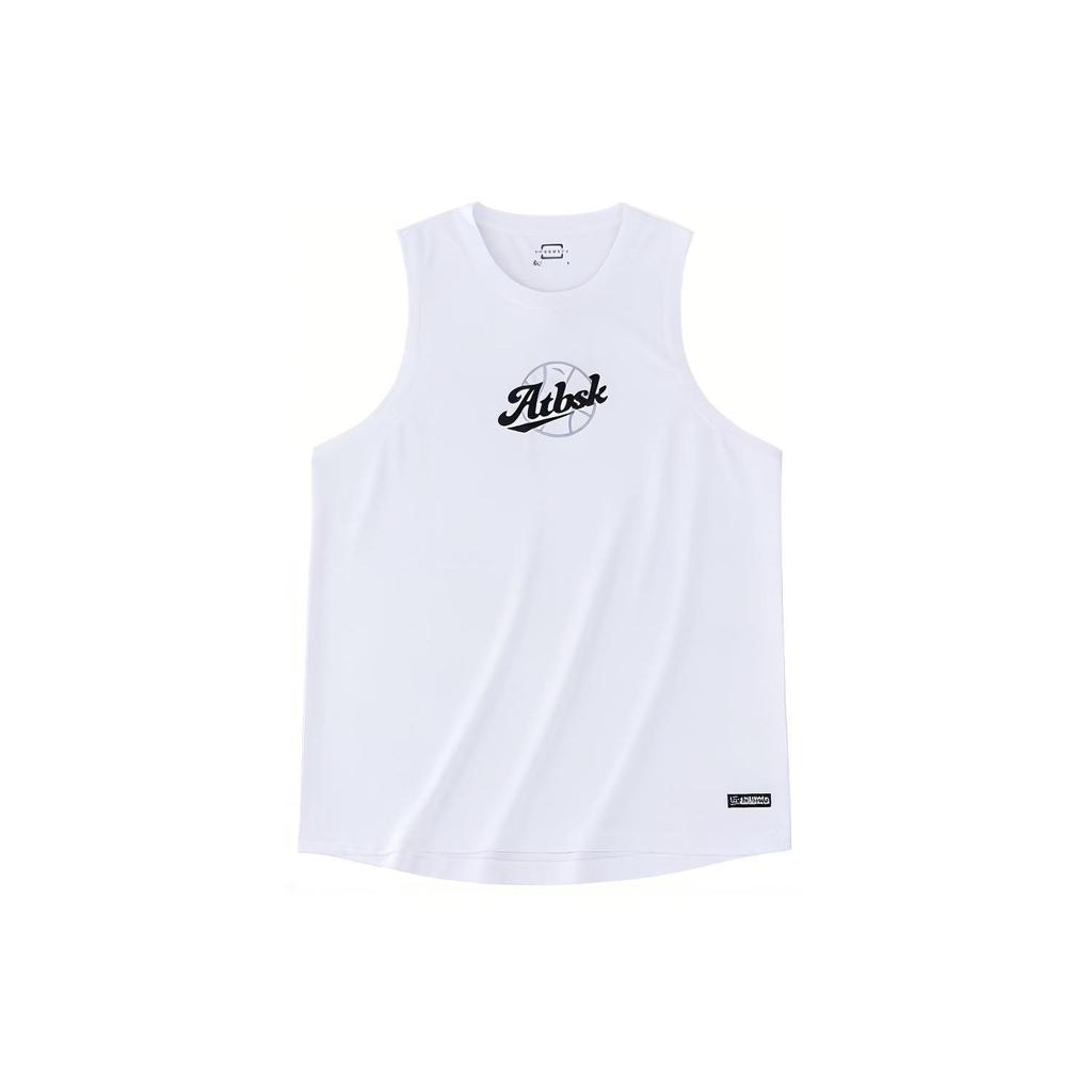 Anta Basketball Series Letter Round Neck Sleeveless Pullover Unisex Tops White 952321104-3