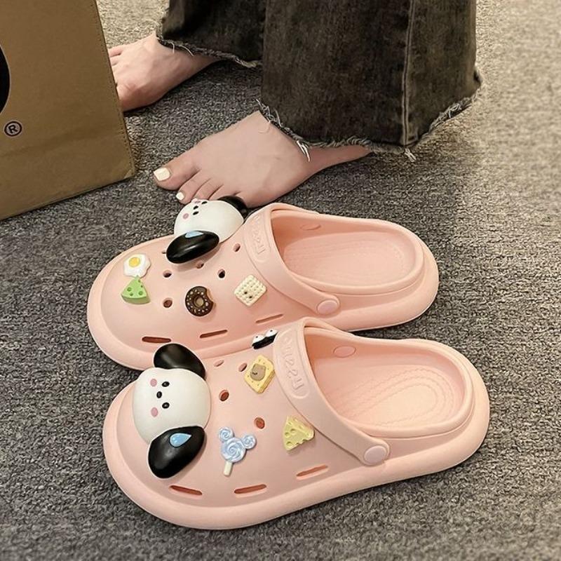 Hole shoes wear summer cute girl heart student bag head shoes dual-purpose thick-soled beach sandals