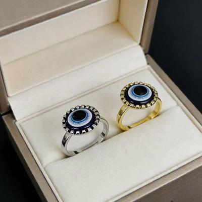 Exquisite Adjustable Stainless Steel Demon Eye Ring - Stylish & Versatile