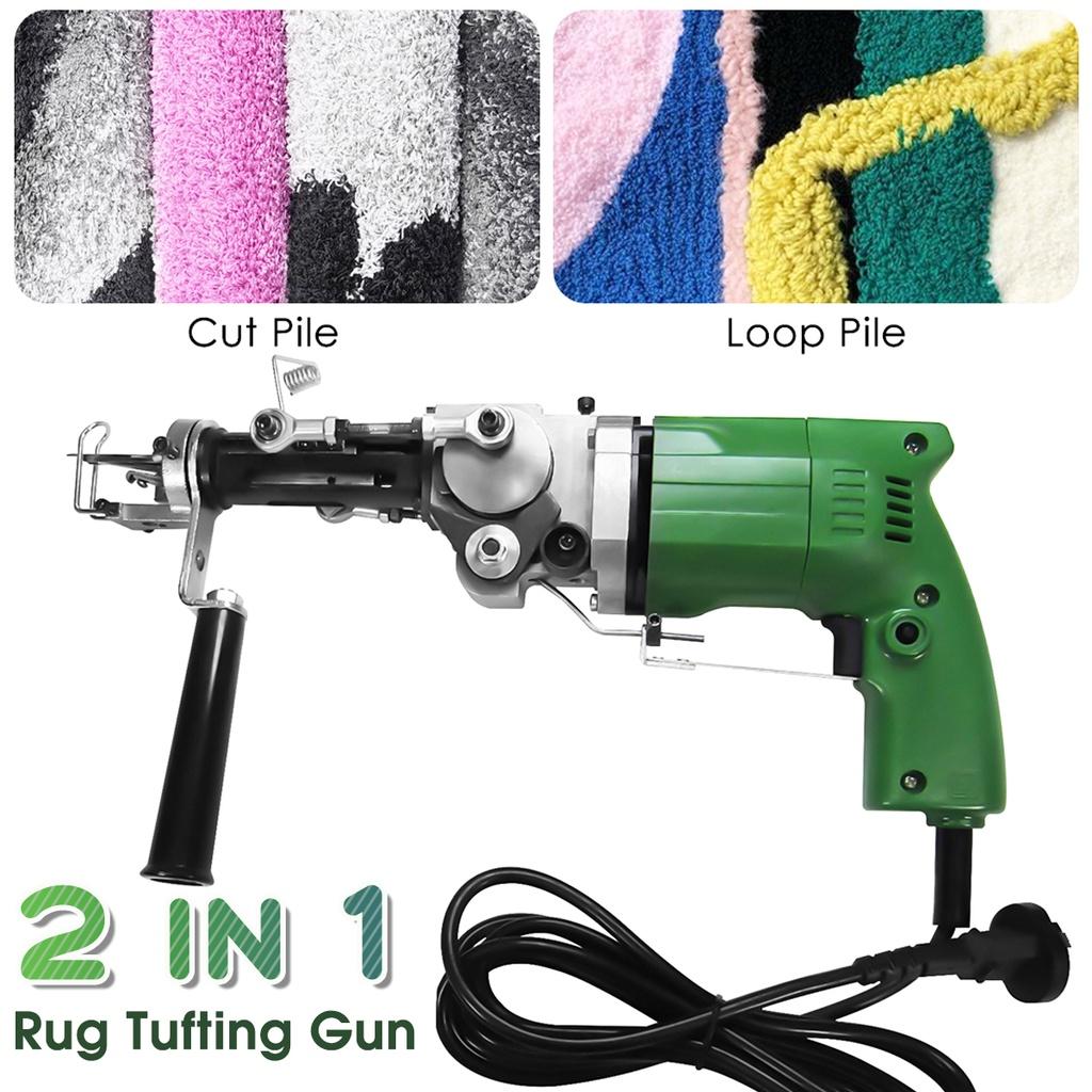 240w Cut Pile & Loop Electric Hand Rug Tufting Guns Carpet Weaving Machine 9-18m 2-in-1 220V