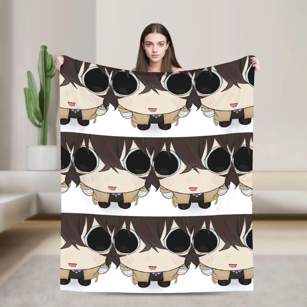 Anime Bungo Stray Dogs Blanket Fleece Winter Multi-function Lightweight Throw Blanket for Home Office Bedspreads