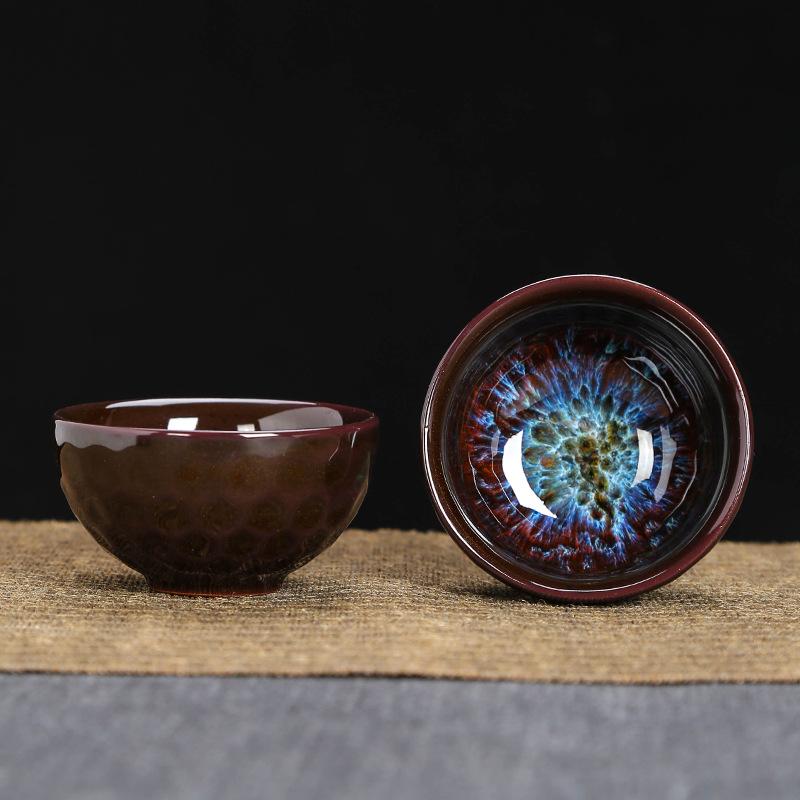 Kiln Change Tea Cup Ceramic Cups and Lanterns Kung Fu Small Tea Cups Master Cup Single Cup Jianjian Tea Set Tea Bowl Tea Cups Bucket Hats Cups