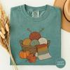 Autumn Yarn Basket with Knitting Shirt, Cozy Knitting Lover Shirt, Fall Crafting Gift, Yarn Lover Tee, Fall Tee, Autumn Shirt