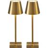 KDG 2 Pack Cordless Black Table Lamps, Rechargeable Portable LED Desk Lamps | 5000mAh Battery Operated 3 Color Stepless Dimming Up for Restaurant,