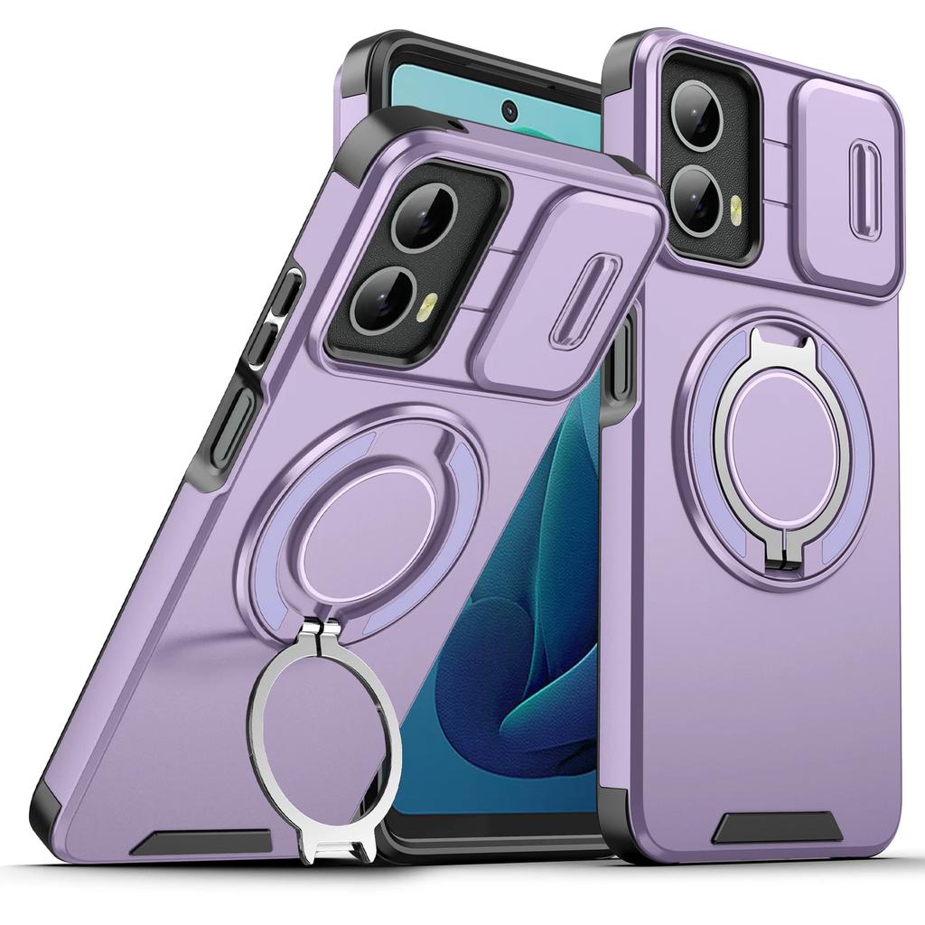 Armor Magnetic Holder Case for Motorola Moto G Play 5G G5G GStylus 5G GPower 5G 2024 Slide Camera Protection Shockproof Cover