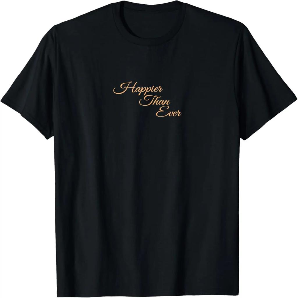 Happier Than Ever Y2K Aesthetic Vintage Style Crewneck T-Shirt