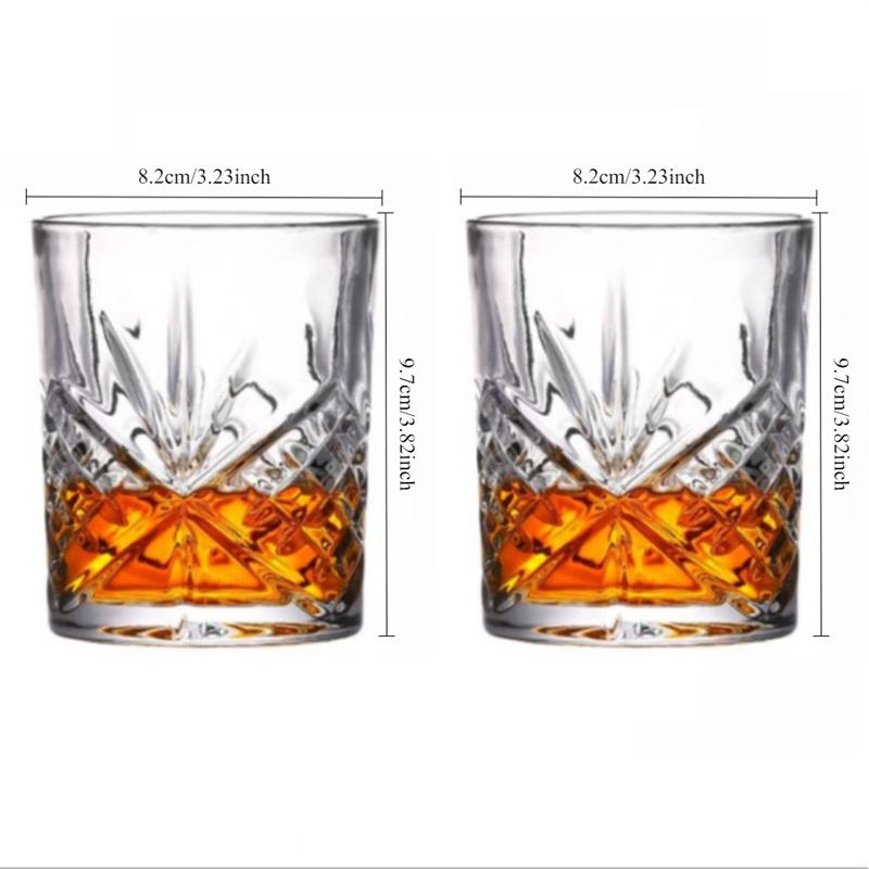 330ml/350ml Whiskey Glass Luxury Foreign Wine Glass Classical Cup Juice Beverage Cups Cold Drink Mug Suitable for Gift Giving 2pcs