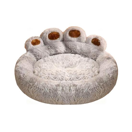 Dogs Fuzzy Nest Bed Cute Bear Paw Design Cat Sofa Bed Soft Fluffy Cushion Plush Cozy Pet Sleeping Bed for Small Medium Large Dogs And Cats