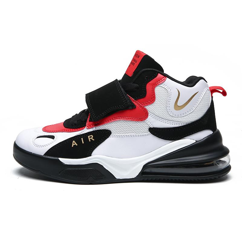 spring and autumn black and white panda men's shoes high-top shock absorption blue ball sports shoes leather non-slip shoes