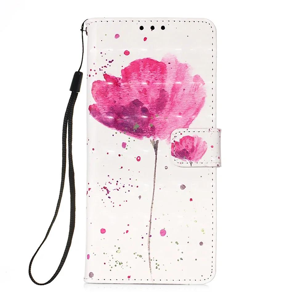 Cute Painted Leather Flip Case on For Samsung Galaxy M13 M12 A12 A13 A22 A22S A32 A52 A52S A72 A73 Wallet Stand Book Cover Strap