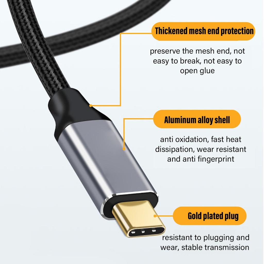 USB C Extension Cable 10Gbps Data Sync 100W Power Delivery 4K 60Hz Video Output USB C Cable with E Marker Chip