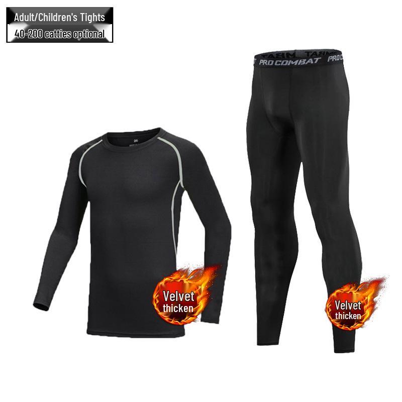 Plush Kids' Basketball & Football Quick-Dry Training Suits for Boys - Autumn/Winter Sports Tights & Base Layer Tops