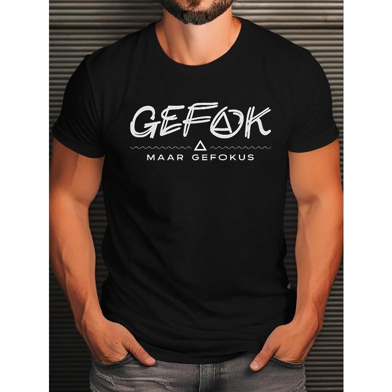 European Size Men'S Afrikaans Hot Stamping Print T-Shirt, Casual Crew Neck Summer Shirt, Machine Washable