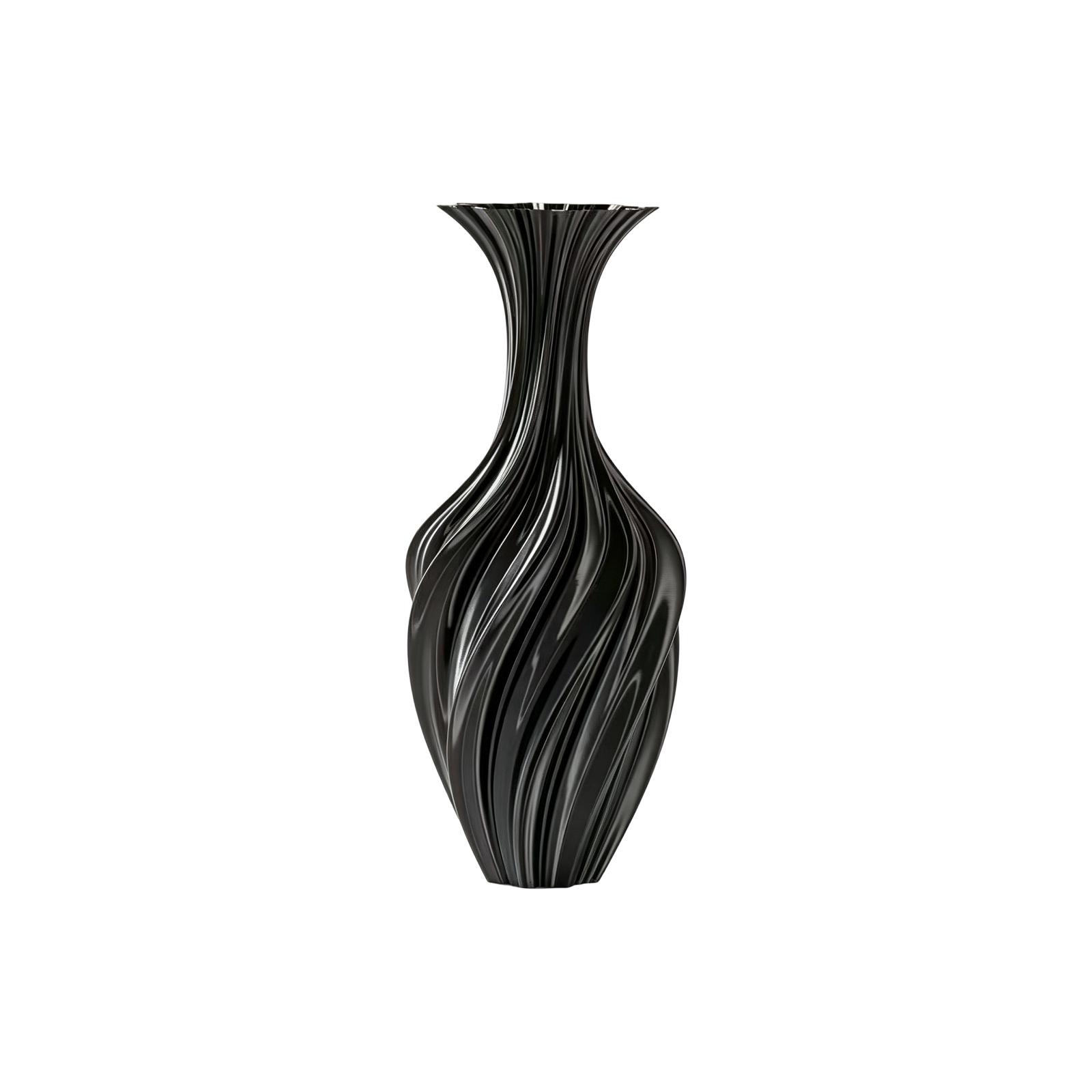 3D Printed Artistic Vase Twisted Vintage Style Decorative Flower Vase Modern Minimalist Home Ornament Sculpture One Size чёрный