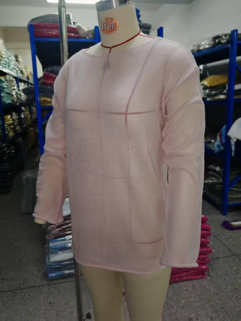 Top a Maglia Rete Autunnale da Donna - Maglione Sexy Trasparente Girocollo