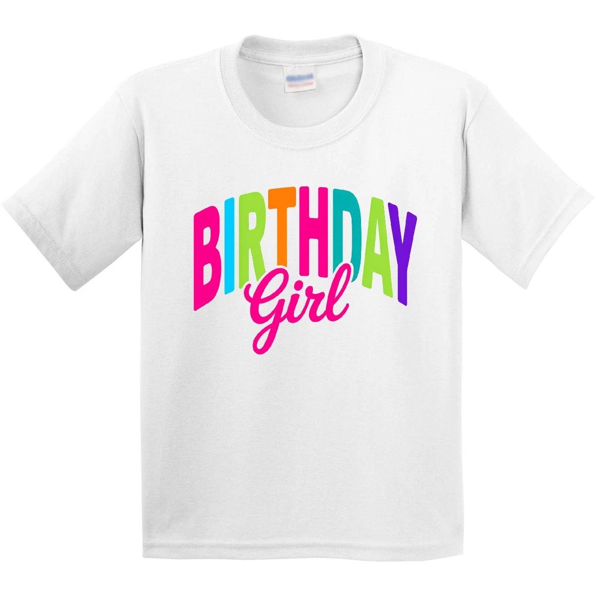 Inktastic Colorful Birthday Girl Youth kids boys T-Shirt Celebration Party Tee Kids Child 130