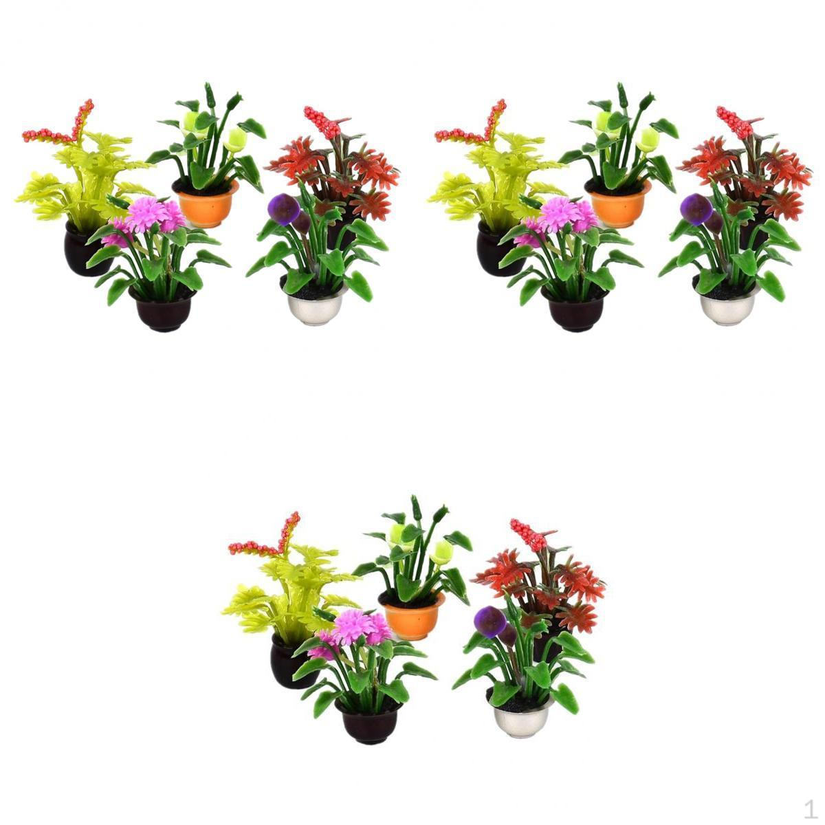 

3x 5pcs Flowers Plant Doll House Miniatures Accessories
