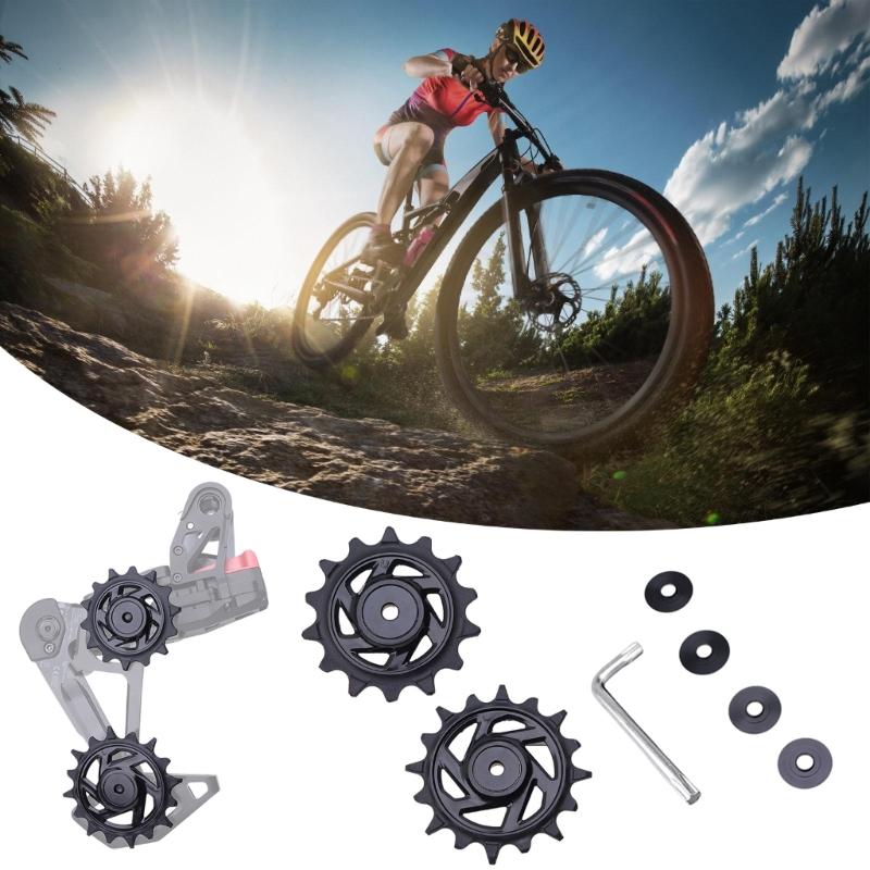 Road Bike Rear Derailleurs Pulley Set Bike Drivetrain Guide Rollers Guide Wheel Durability Cycling Accessories