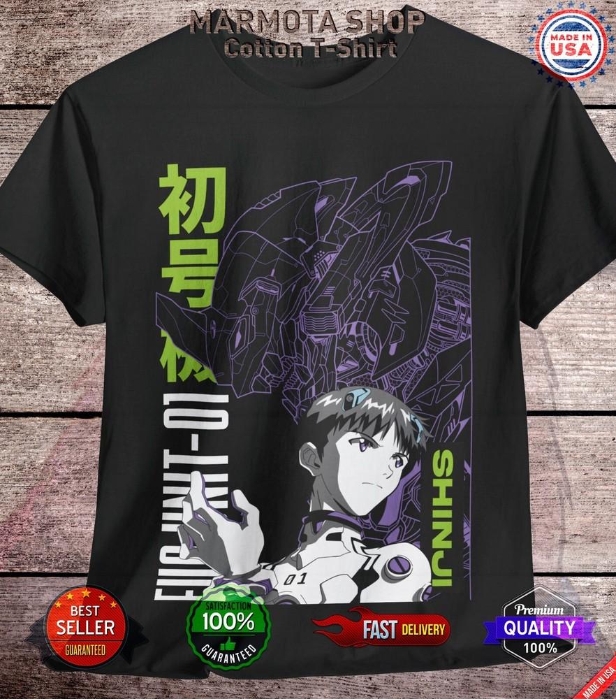 

Shinji Ikari EVA 01 T-Shirt Neon Genesis Evangelion Japanese Anime Shirt Tee S