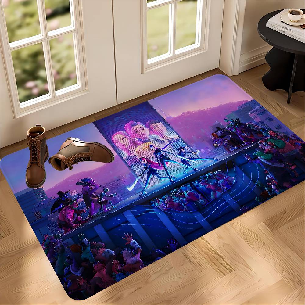 KPop D-Demons H-Hunters Chicas Anime Alfombra de Pasillo Estilo INS Suave Suelo de Dormitorio Casa Lavadero Alfombras Antideslizantes para Mesita de Noche
