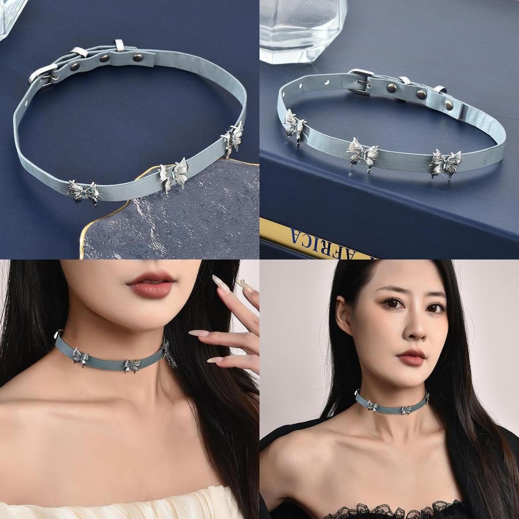 Asif Schmetterlings-Choker-Halskette mit Palladium-Anhänger für modebewusste Frauen