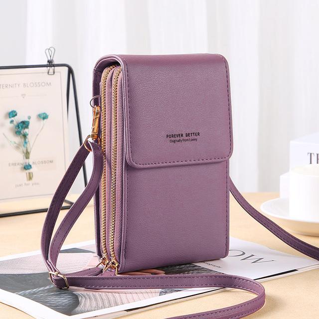 Touch Screen Cell Phone Purse for Women – Soft Leather Crossbody Shoulder Bag