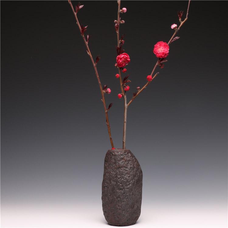 Dragon Sand Yixing Zisha Antique Style Vase: Coarse Pottery Flower Holder & Arranger