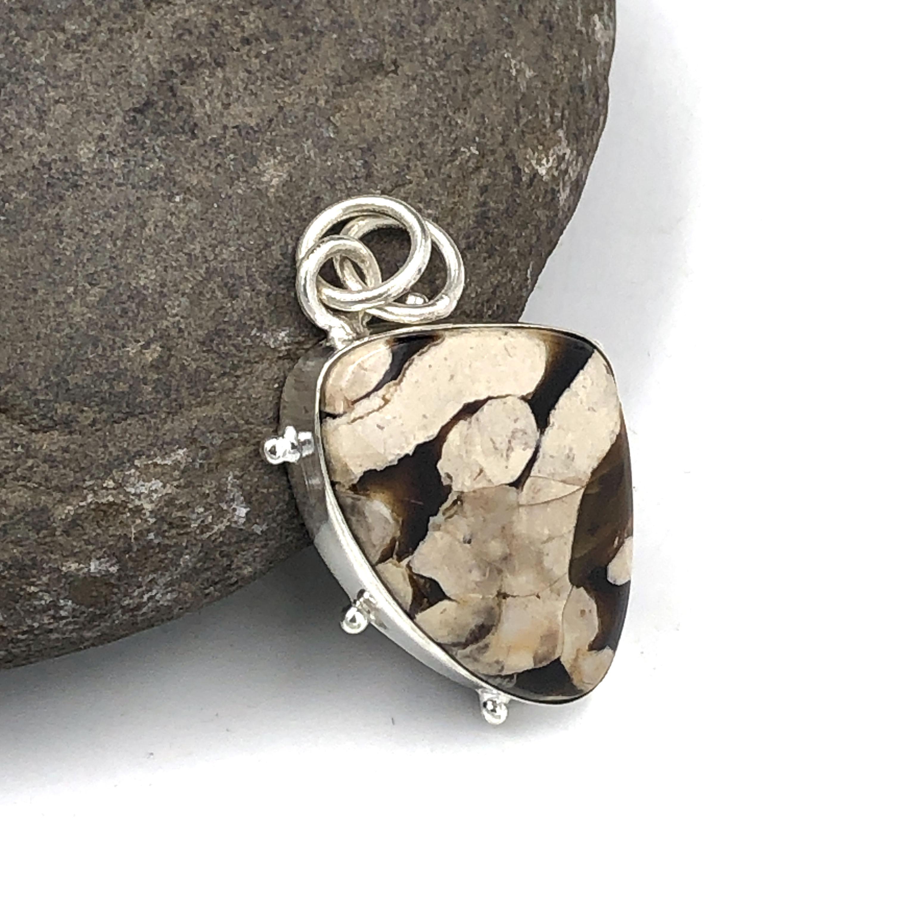 

Натуральный Гелиотроп (Кровавый камень) 925 стерлингового серебра Ювелирное изделие Кулон 1,45 AJP-195