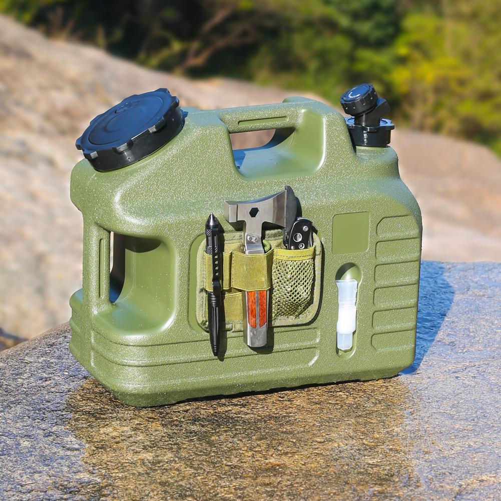 13L Wasserbehälter mit Hahn Tragbarer Wassertank Große Kapazität Wasserspender Träger für Fahrzeug Auto Camping