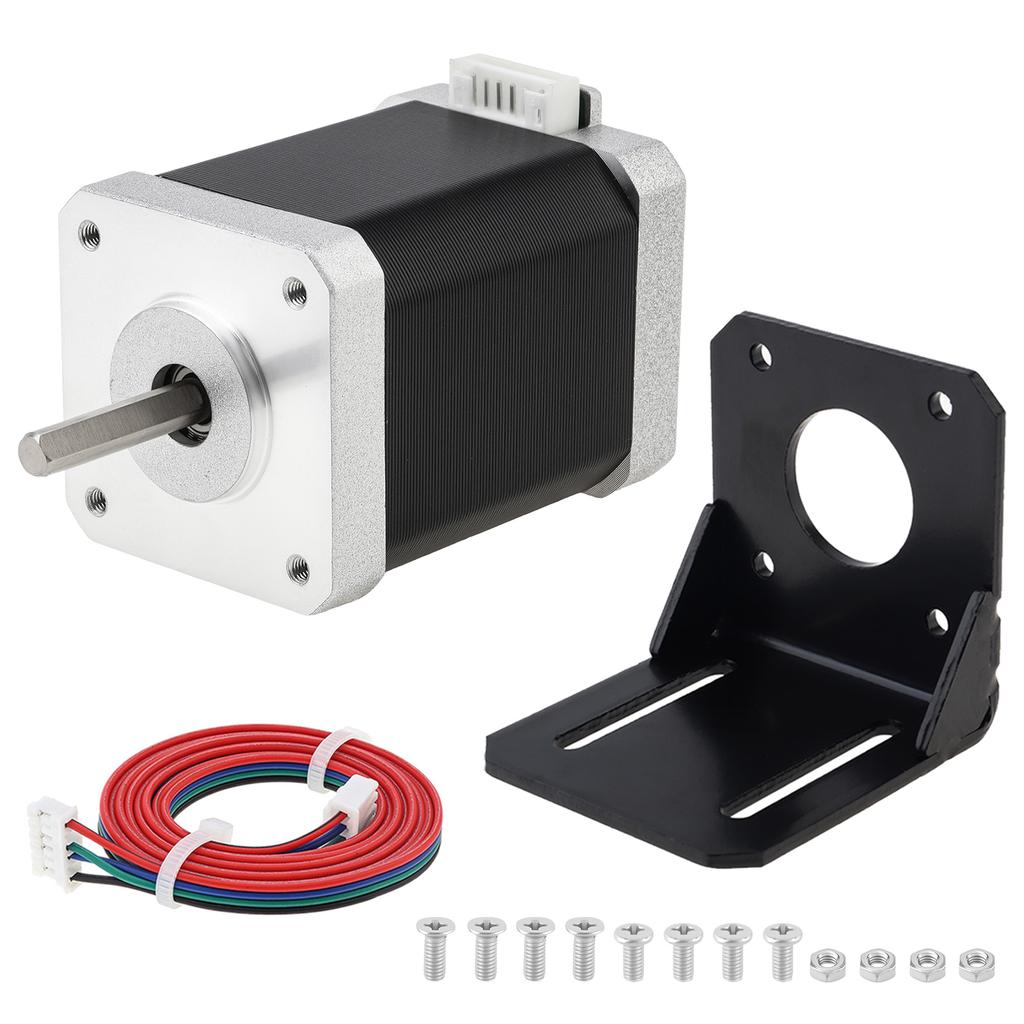 Nema 17 Schrittmotor 60mm 2A 85Ncm Drehmoment 1,8 Grad 4-Draht Bipolar Schwerlast CNC 3D-Drucker Upgrade Inklusive Kabel Halterung