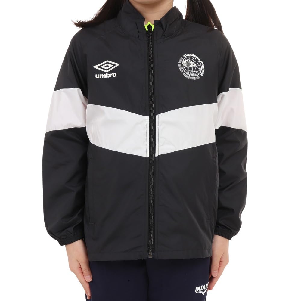 Umbro Wind First Wind Windproof and with Insertion Aid Dressing Kids Design Award Black 120 [STARTER PACK] Jacket, Water-Repellent, Zipper, Support,