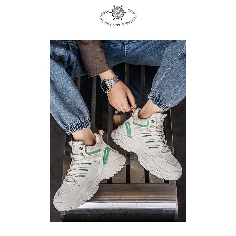 Casual Trendy Versatile Thick-sole Height-increasing Men's Hiking Martin Sports Dad-style Trendy Shoes.