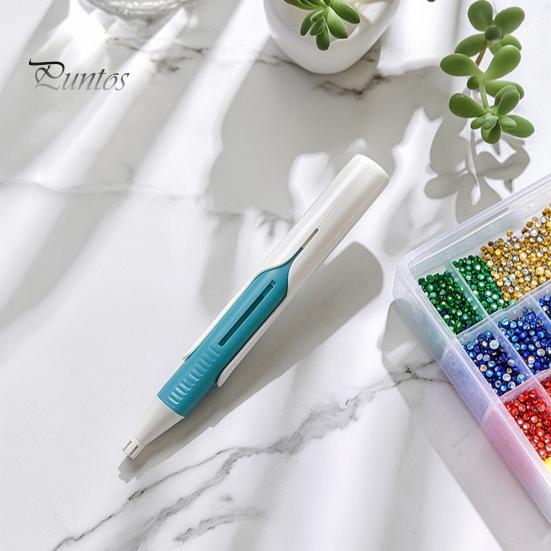 Manual Bead Dispensing Pen Auto Dispenser Pen, Wax Free Faux Diamond Art Automatic Picker Tool for Round Diamonds DIY Crafts Handmade Supplies