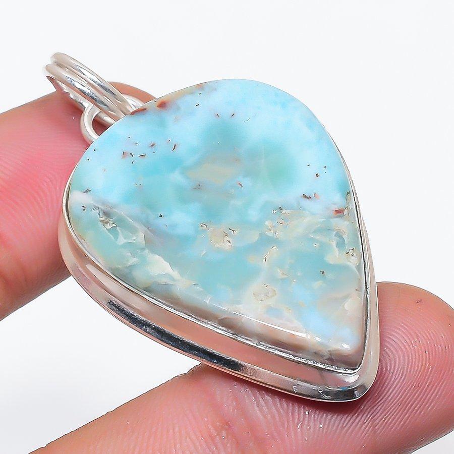 Натуральный камень ларимар Republic, подвеска из серебра 925 пробы, 2,05  AP-14178