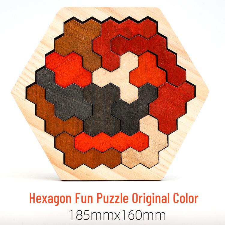 Colorful Wooden Honeycomb Jigsaw Puzzle for Early Childhood Education