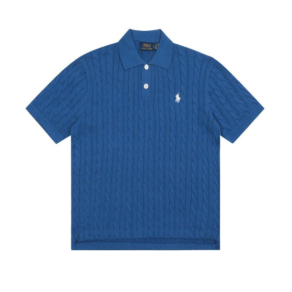 High-Quality 25SS All-Season Classic Versatile Lapel Double-Button Knit with Small Horse Embroidery, Short Sleeve