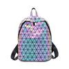 Zaino Geometrico Luminoso da Donna Zainetto Mini Riflettente Olografico Zaino da Viaggio Moda Zainetto Giornaliero Borsa a Spalla Casual per la Scuola