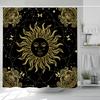 Mandala Celestial Shower Curtain Boho Moon Star Black And White Waterproof Polyester Fabric Bathroom Curtains Home Decor Hooks