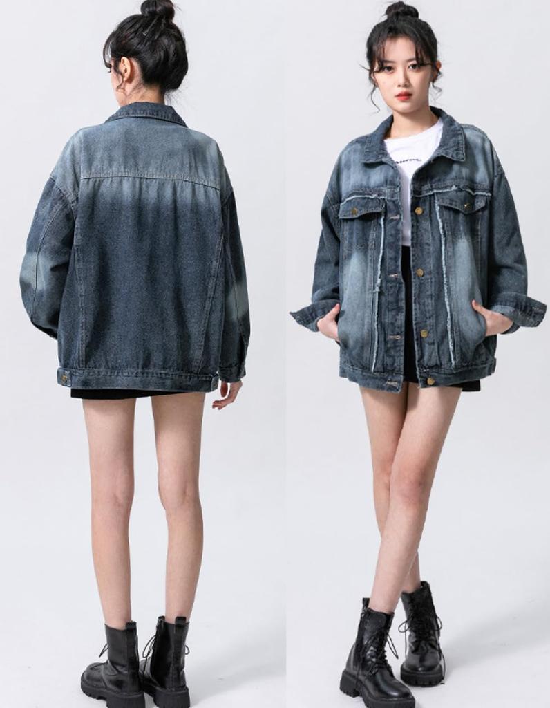 [SpringSwalloow] Dame Denimjakke – Oversized Denimtopp (Størrelse XL)