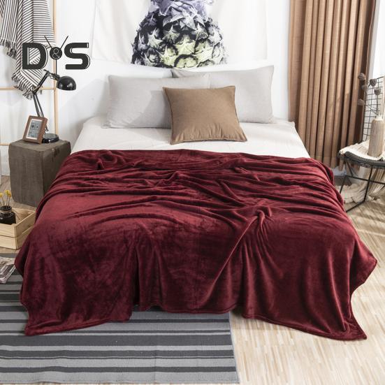 Flannel Blanket Thickened Double-sided Fluff Plush Solid Color Office Nap Dormitory Home Bed Sofa Travel Cozy Warm Winter Blanket