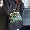 Women's Bag Fashion Vintage Style Contrasting Sequin Clip Ladies Dinner Bag Exquisite and Versatile Women's Shoulder Crossbody Bag