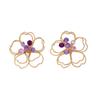 Elegant and Stylish Purple Floral Earrings