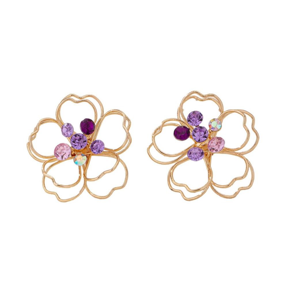 Elegant and Stylish Purple Floral Earrings